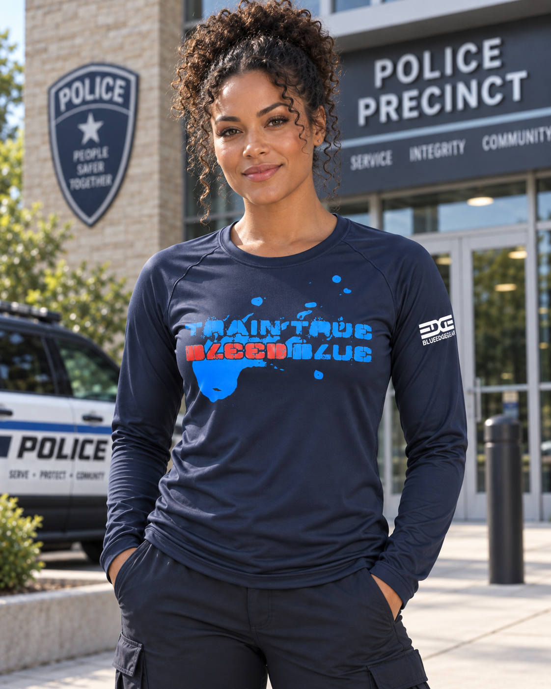 Women’s Train True Bleed Blue Performance Shirt | Blue Edge Gear (Copy)
