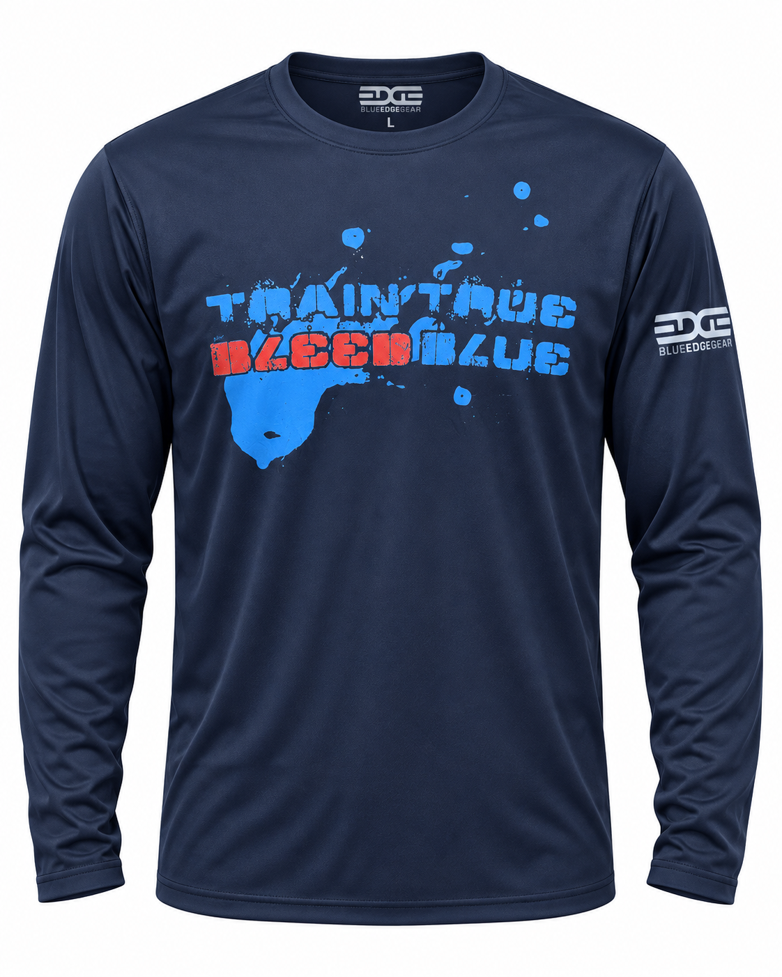 Men’s Train True Bleed Blue Performance Shirt | Blue Edge Gear